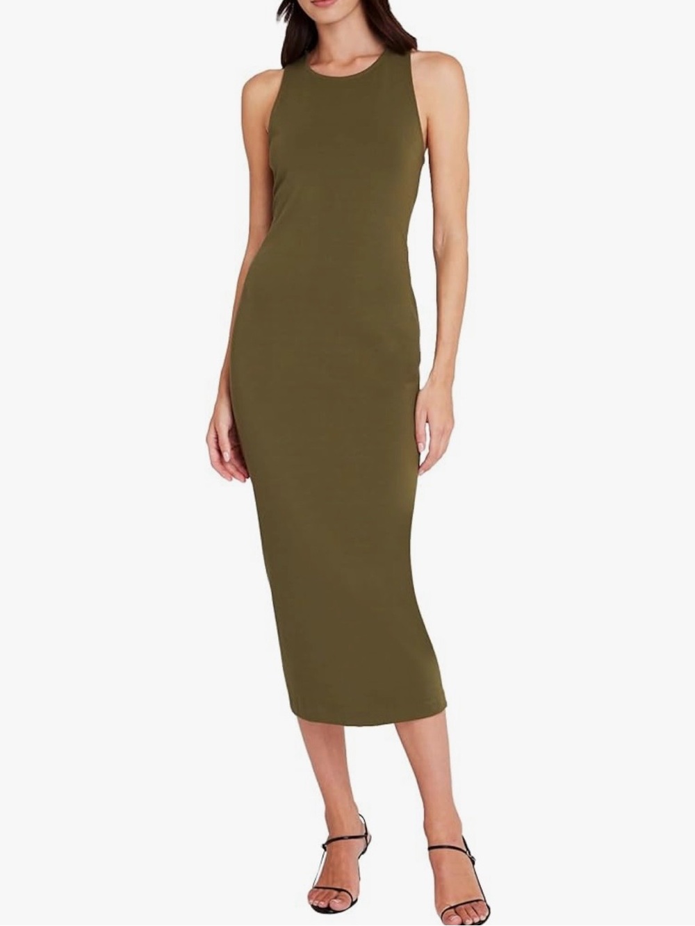 NWT Club Monaco Bodycon Racerback Dress Olive Green